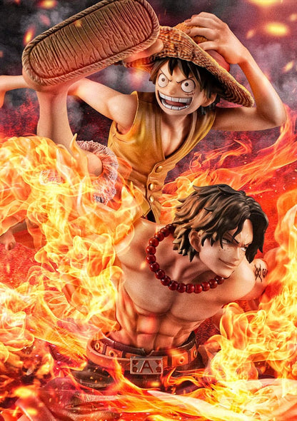 One Piece statuette PVC P.O.P. NEO-Maximum Luffy & Ace Bond between brothers 20th Limited Ver.